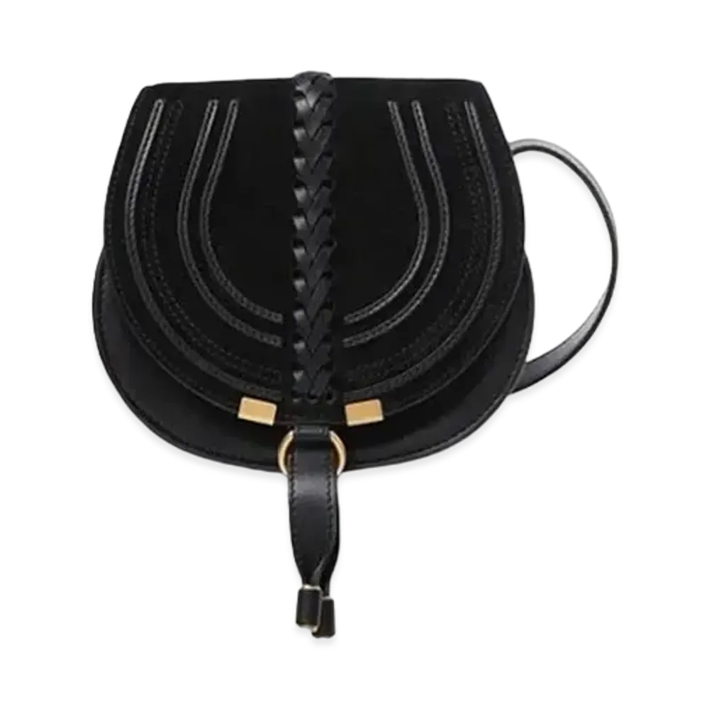 Chloe Marcie Small Saddle Bag "Black"