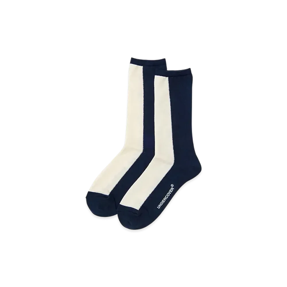 UNDERCOVER Cotton Polyester Sheer Socks "Navy"