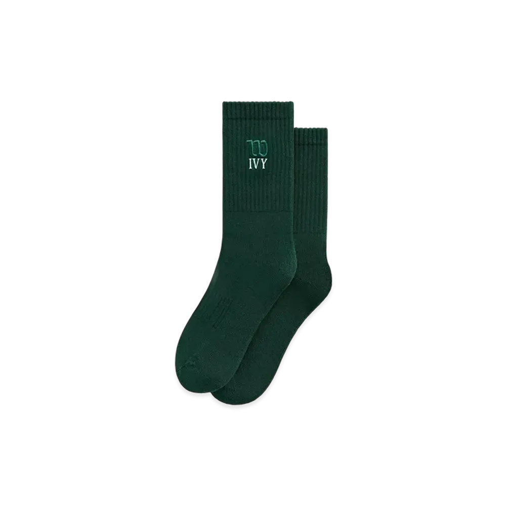 Kith Ivy For Wilson Logo Crew Socks "Ivy Green"