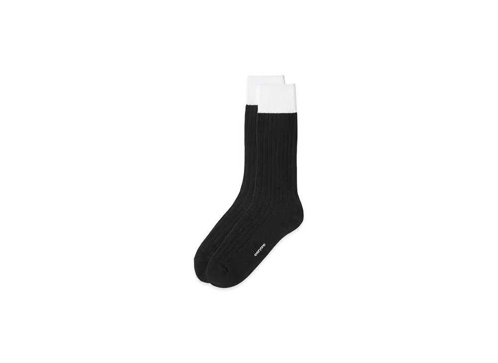 everyone 2-Tone Rib Socks "Black/White"