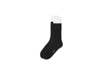 everyone 2-Tone Rib Socks "Black/White"