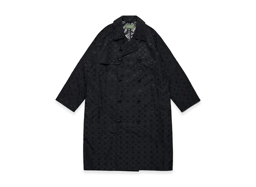 DENIM TEARS Andre Leon Talley Wreath Monogram Trench Coat "Black"