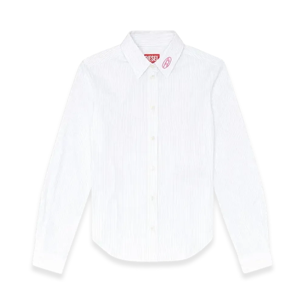 Diesel C-Gisel-P2 Striped Shirt With Oval D Embroidery "Light Blue"