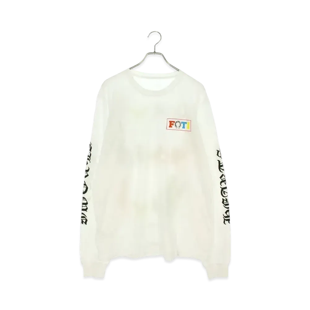 Chrome Hearts CH L/S /1 Foti Sleeve English Print L/S Cut Sew "White"