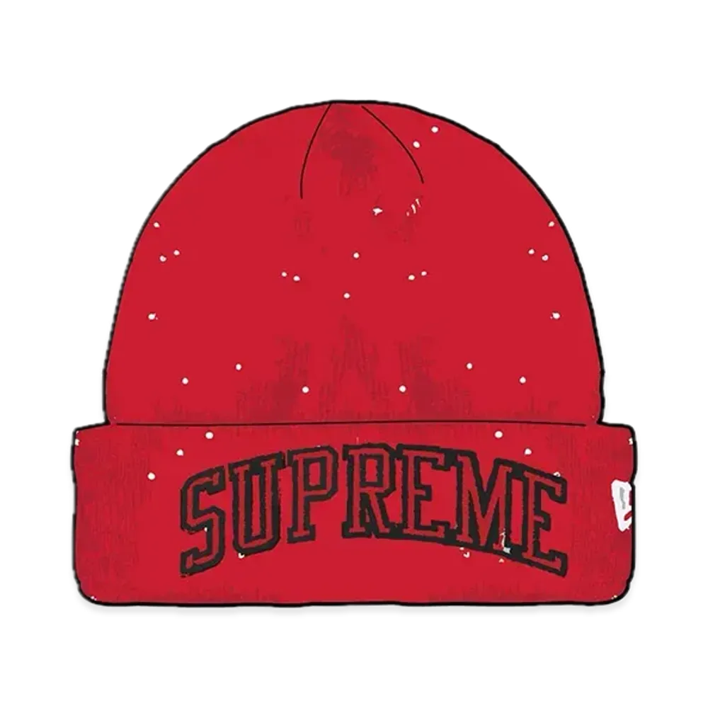 Supreme New Era Metallic Arc Beanie "Red"