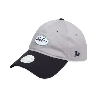NEW ERA Golf Women's 9Twenty Long Visor Stretch Cotton Washable Oval Logo "Gray/Navy"