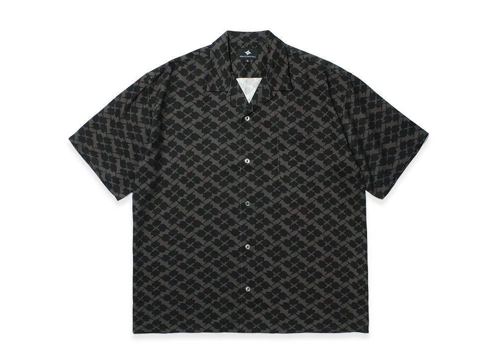 APHRODITEGANG GAKKIN x BUDSPOOL Kazahanabachi Hawaiian Shirt "Black"
