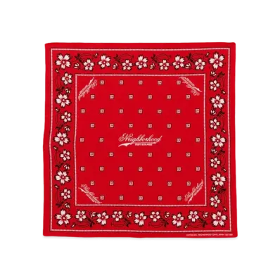 NEIGHBORHOOD Flower Bandana "Red"