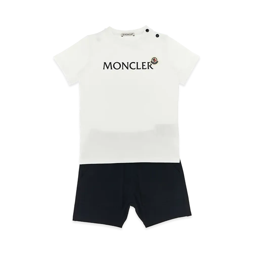MONCLER Kids T-Shirt And Logo Bermuda Suits "White/Black"