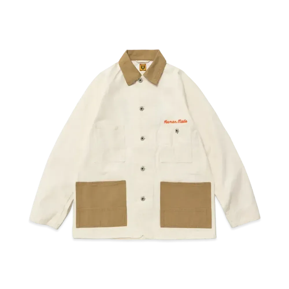 Human Made Herringbone Coverall Jacket "White"