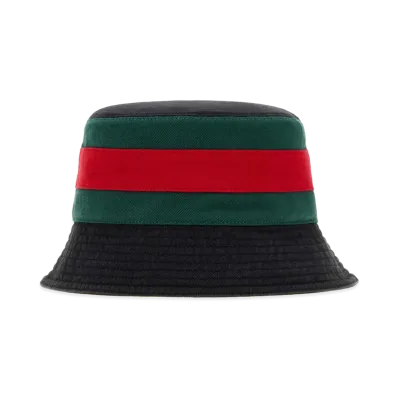 GUCCI Slate Canvas Bucket Hat "Black"