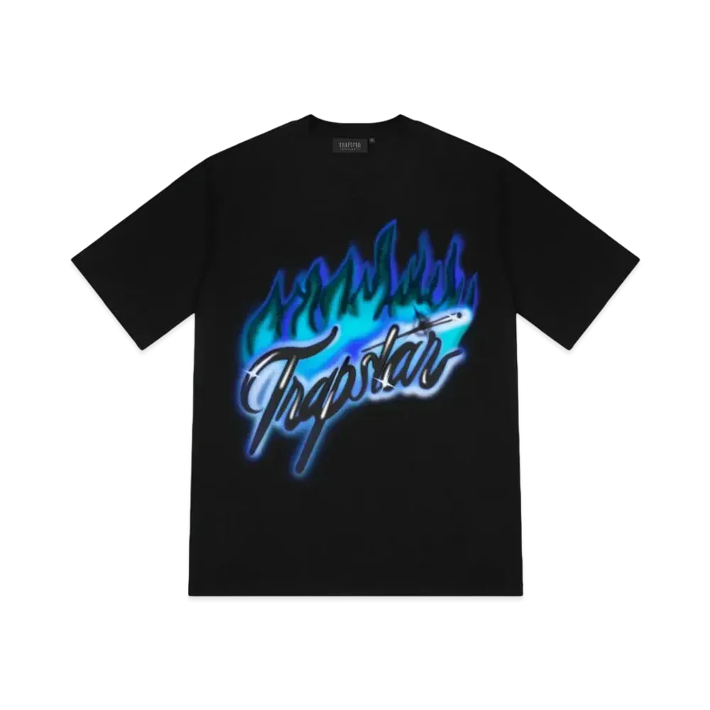 TRAPSTAR Flame Print Tee "Black/Purple"