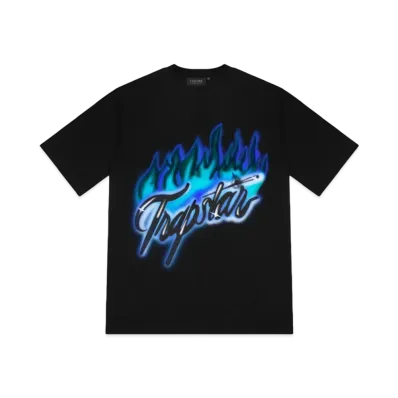 TRAPSTAR Flame Print Tee "Black/Purple"