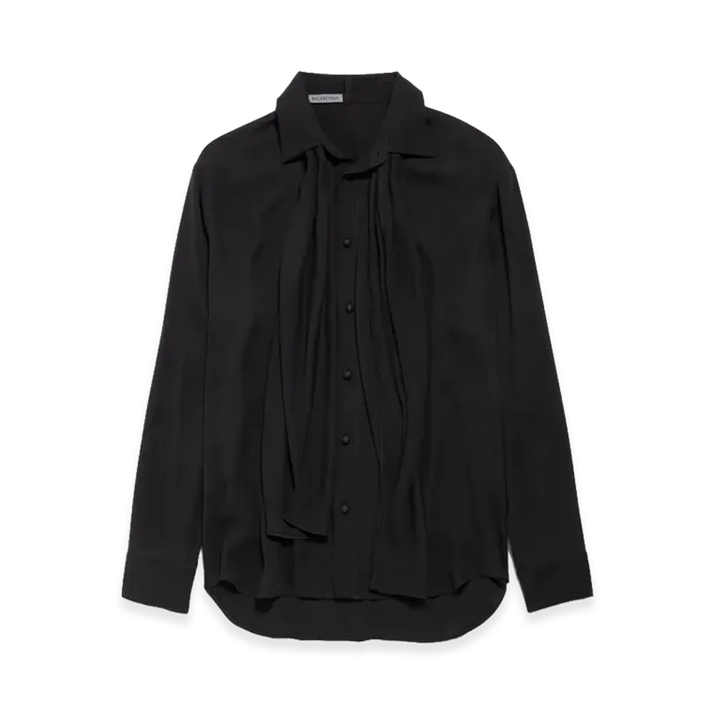 BALENCIAGA Women's Scarf Shirt "Black"