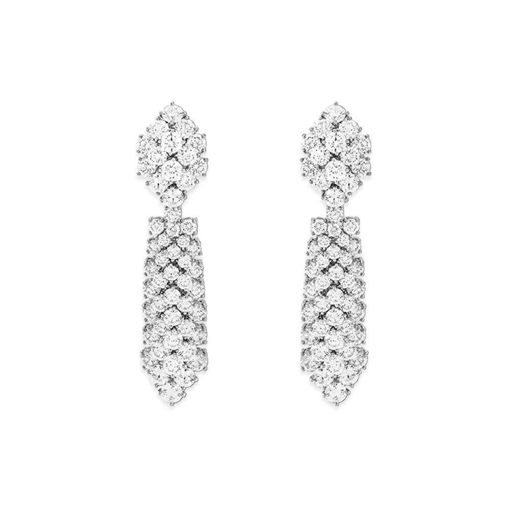 Van Cleef & Arpels A Cheval transformable earrings small model "Platinum/Diamond"