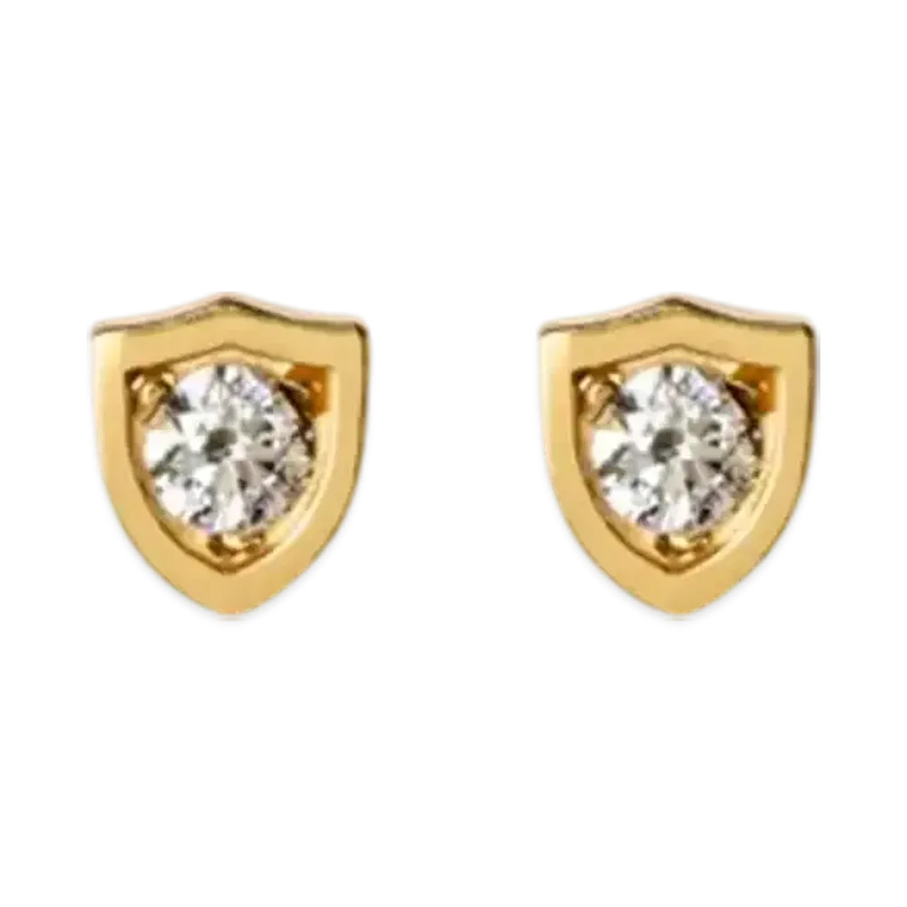 Burberry Shield Stud Earrings "Gold"