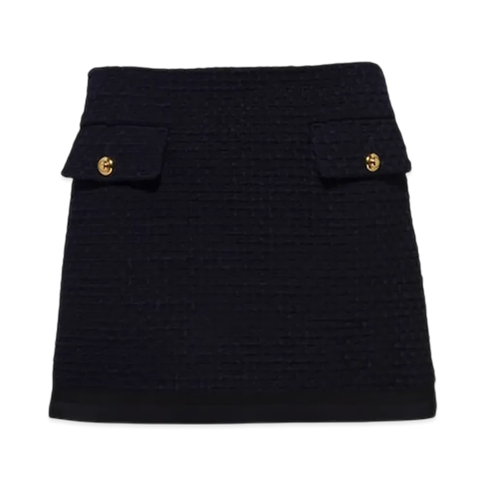 MIU MIU Women's Tweed Miniskirt "Navy"