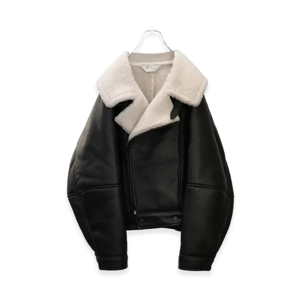ANCELLM Mouton Double Jacket "White / Black"