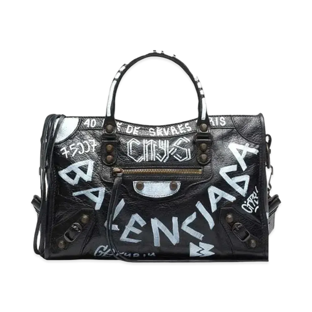 BALENCIAGA Graffiti Classic City S "Black"