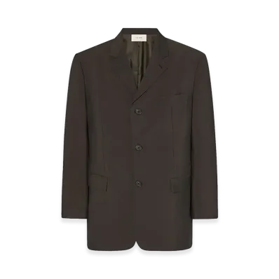 The Row Sabriel Virgin Wool and Mohair Jacket "Dark Brown"