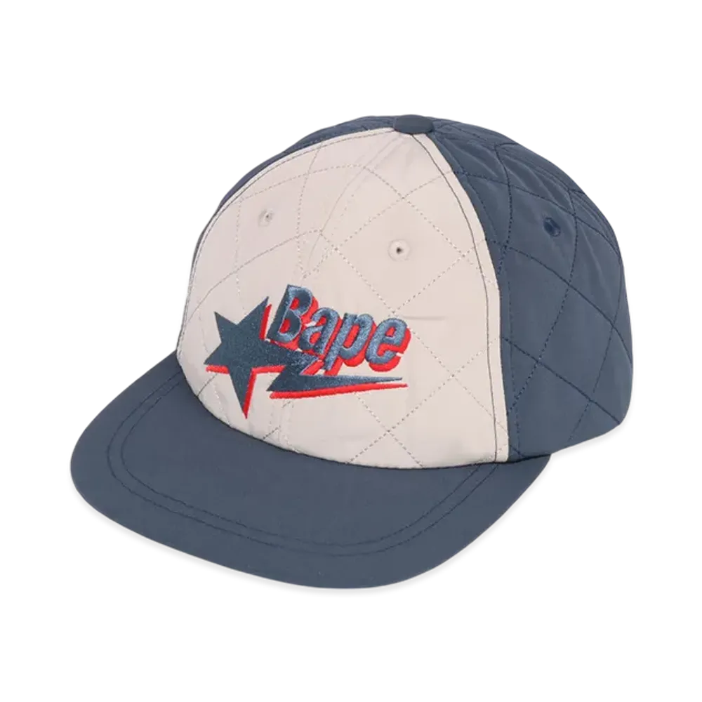 A BATHING APE Bape Sta Logo Quilting Cap "Navy"