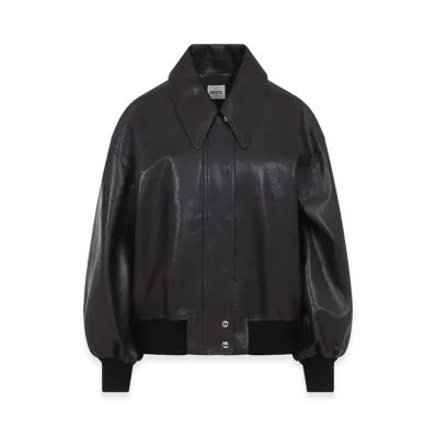 KHAITE Women's Leather Shelman Jacket "Brown/Chocolate"