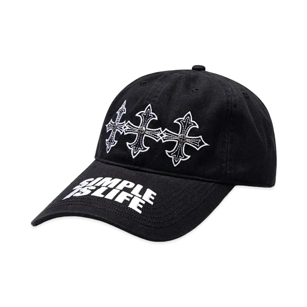 SUPPLIER Simple Is Life Cross Embroidery Cap "Black"