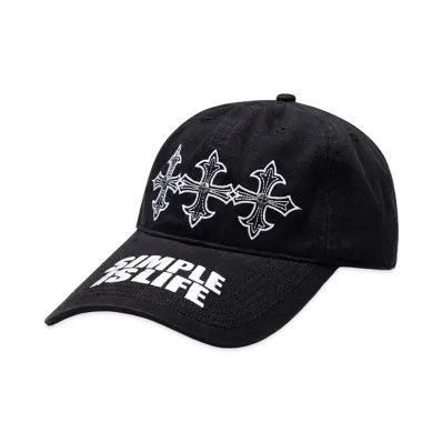 SUPPLIER Simple Is Life Cross Embroidery Cap "Black"