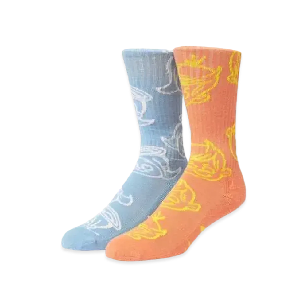 HUF Spring 24 Good N Evil Crew Socks "Multi"