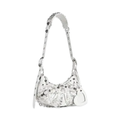 BALENCIAGA Le Cagole XS Shoulder Bag With Safety Pin "White"