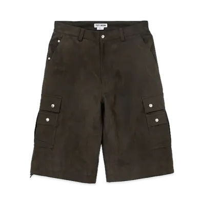 TTTMSW Suede military cargo half pants "Khaki"