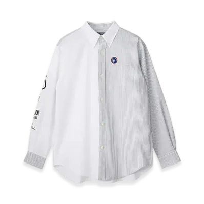 HYSTERIC GLAMOUR Bad Ass Whisky Button Down Shirt "Blue"