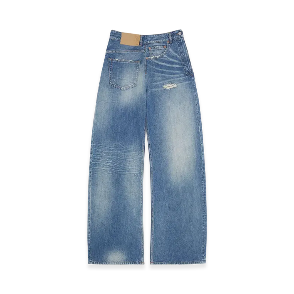 MM6 Maison Margiela Women's Twisted Wide Leg Jeans "Blue"