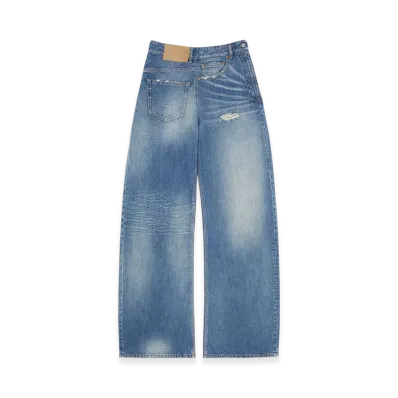 MM6 Maison Margiela Women's Twisted Wide Leg Jeans "Blue"