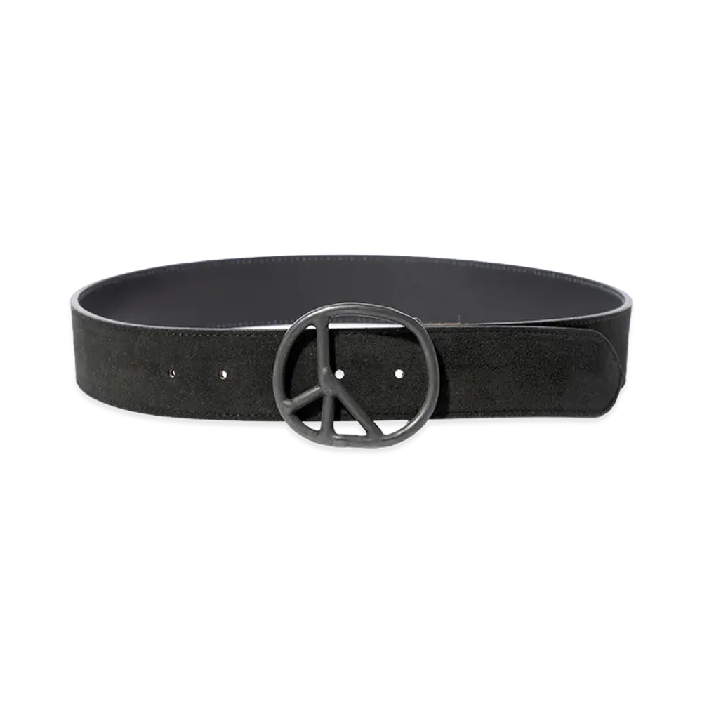 NEEDLES Peace Buckle Belt Suede Leather "Black"