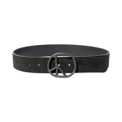 NEEDLES Peace Buckle Belt Suede Leather "Black"
