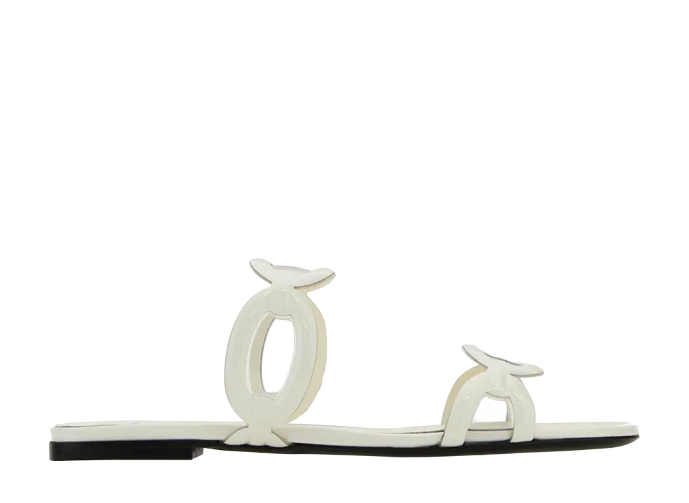 Valentino Garavani Women's Ivory Pvc Chain 1967 Slippers "White"