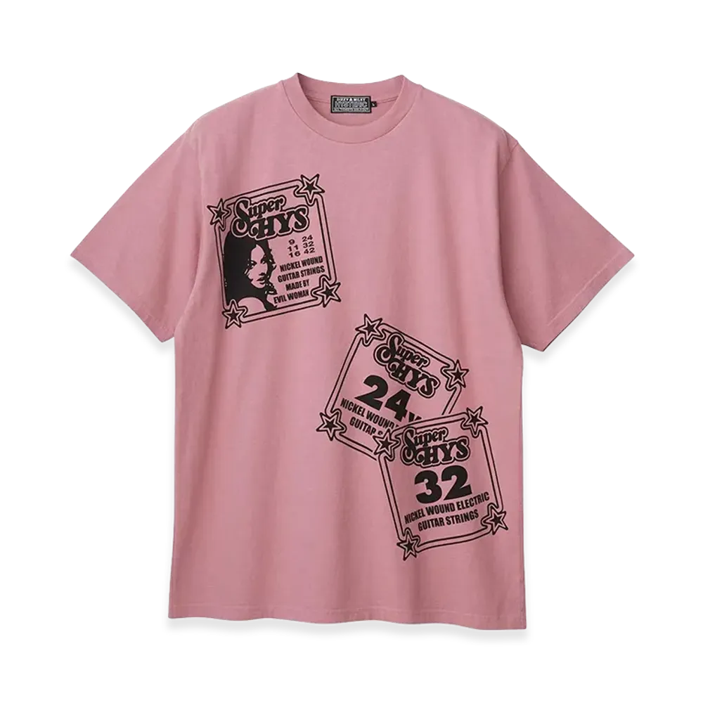 HYSTERIC GLAMOUR HG Guitar Strings T-Shirt "Pink"