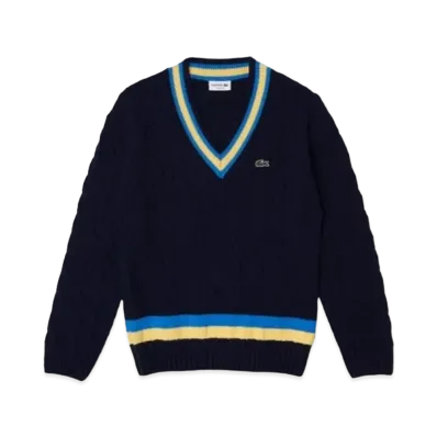 LACOSTE V Neck Denis Sweater "Navy"