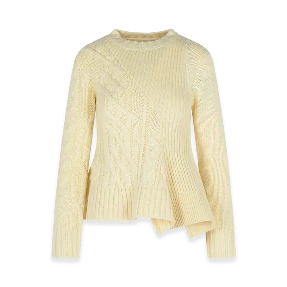 sacai Women's Wool Sweater "Cream/Ivory"
