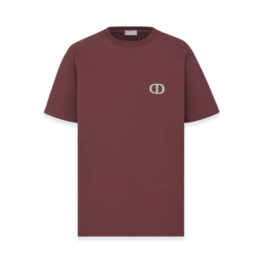 Dior Cotton Jersey CD Icon T-Shirt Relaxed Fit "Burgundy"