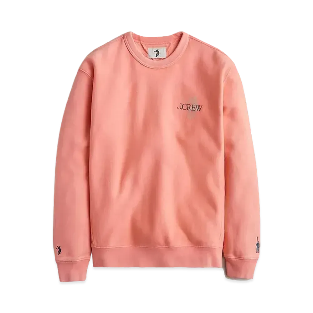 UNION x J.Crew Embroidered Graphic Fleece Sweatshirt "Pink"