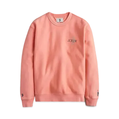 UNION x J.Crew Embroidered Graphic Fleece Sweatshirt "Pink"