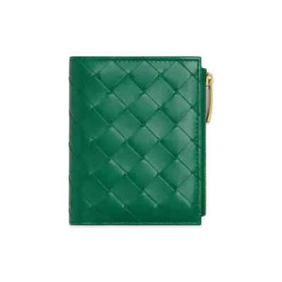 Bottega Veneta Intrecciato Small Bi-Fold Wallet "Jungle"