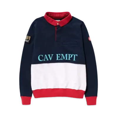 Cav Empt (C.E) CAV-UAL LIGHT COLLARED SWEAT "Navy White"