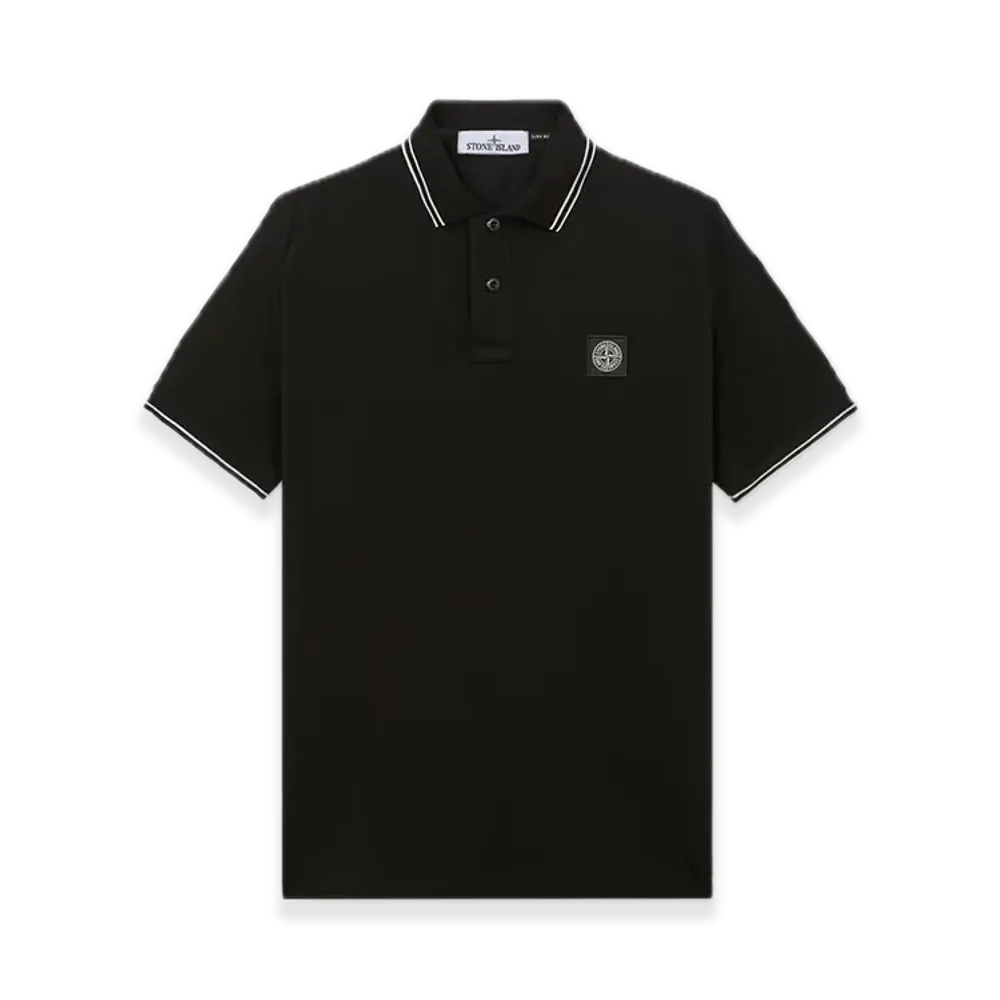 Stone Island 22002SC Organic Cotton Elastane Pique "Black"