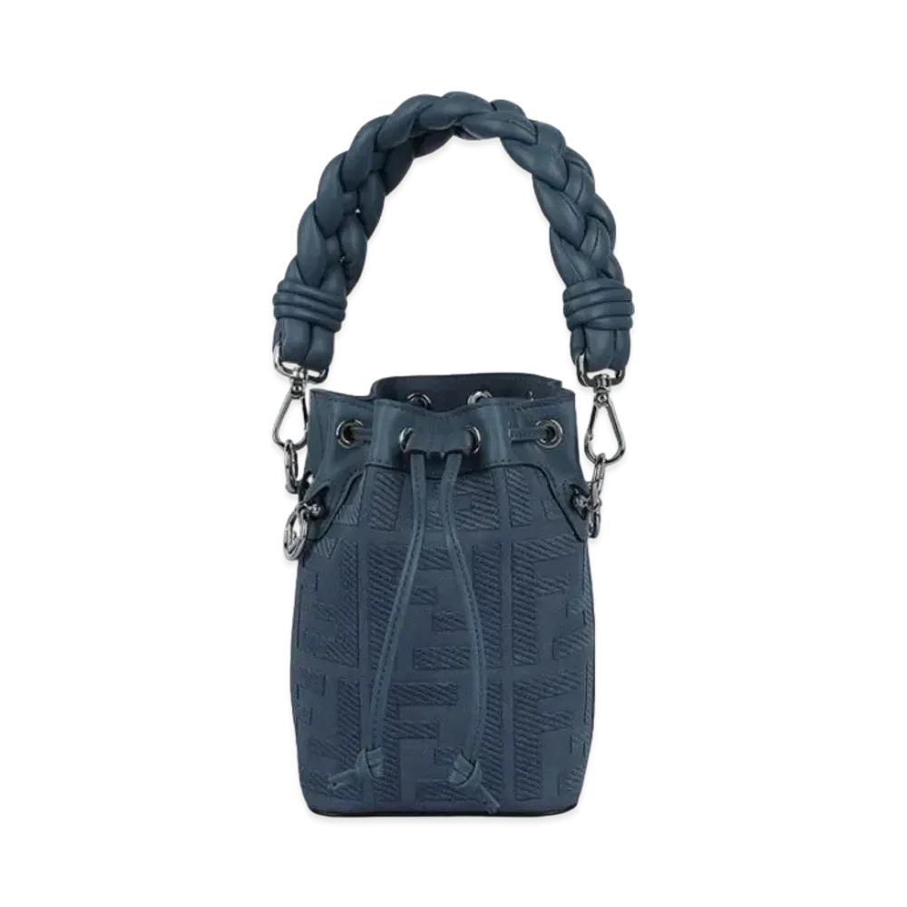 FENDI Mon Tresor FF Canvas Mini Bag "Blue"