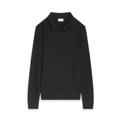 DRIES VAN NOTEN Women's Jersey Polo Shirt "Black"