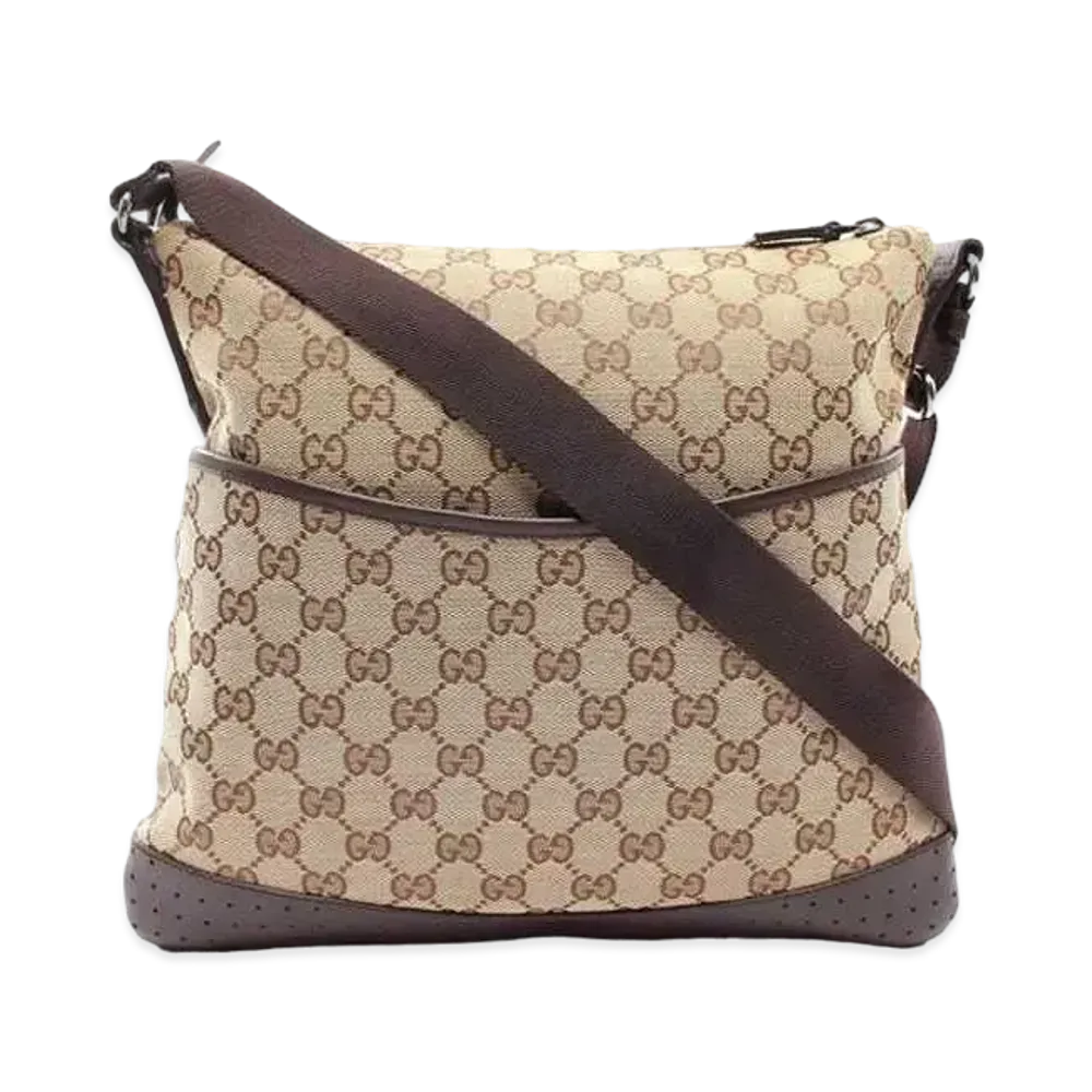 GUCCI GG Canvas Shoulder Bag "Brown"