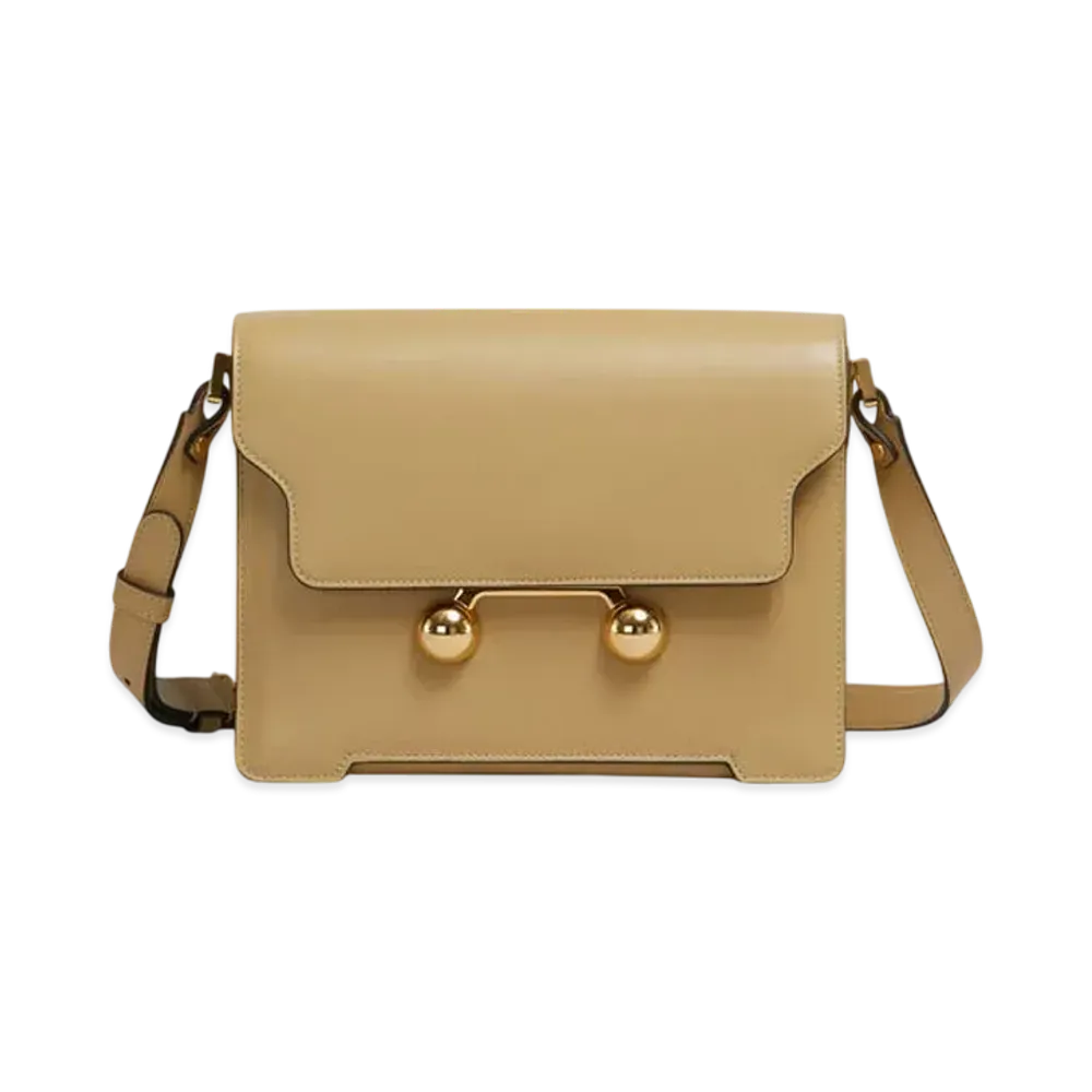Marni Leather Trunkaroo Medium Shoulder Bag
 "Nomad/Beige"